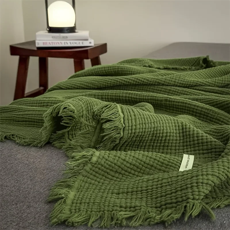 Large Throw Blankets Made of 100% Cotton Muslin for Adults, Featuring a Breathable And Lightweight 4-Layer Design,For Travel