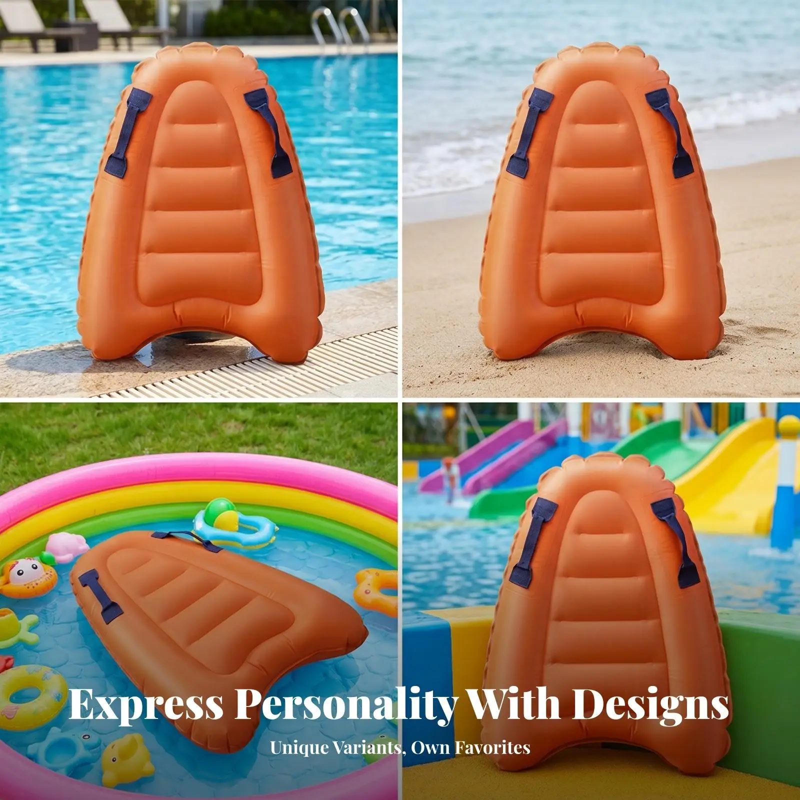 Kids Inflatable Surfboard with Handles Thickened PVC Bodyboard Pool Float Swimming Board for Boys Girls Beach Water Park Summer