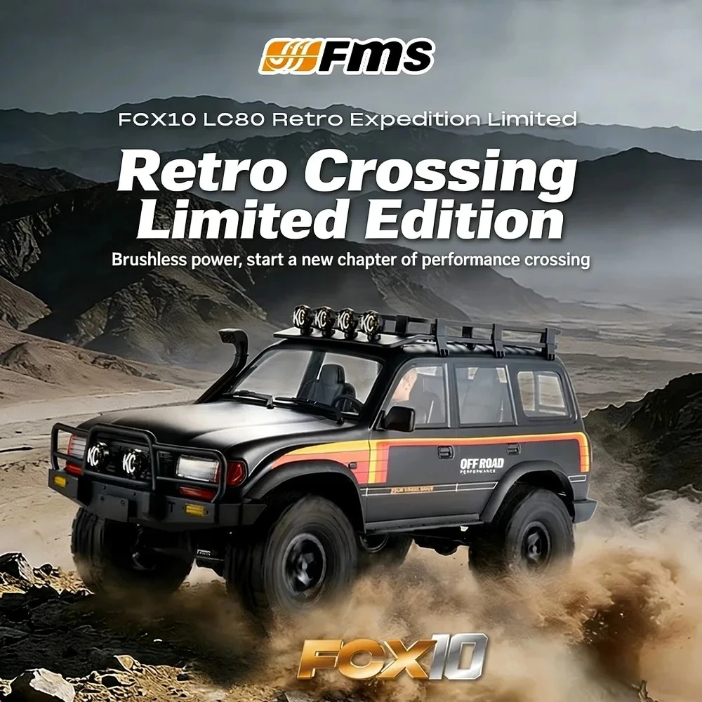 

FMS 1/10 FCX10 LC80 Black Brushless RC Car Off-Road Rock Crawler 4WD Adult RC Car Boys Toy