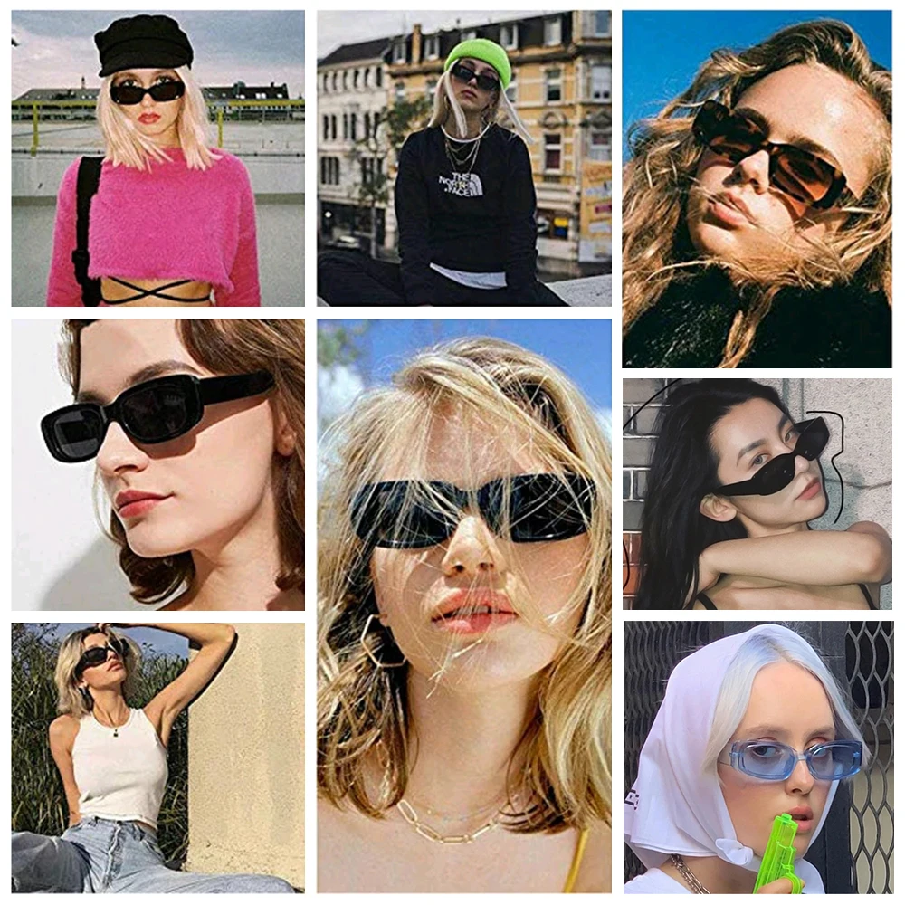 Retro Travel UV 400 Protection Square Frame Women Sunglasses Eyeglasses Eyewear Sun Glasses