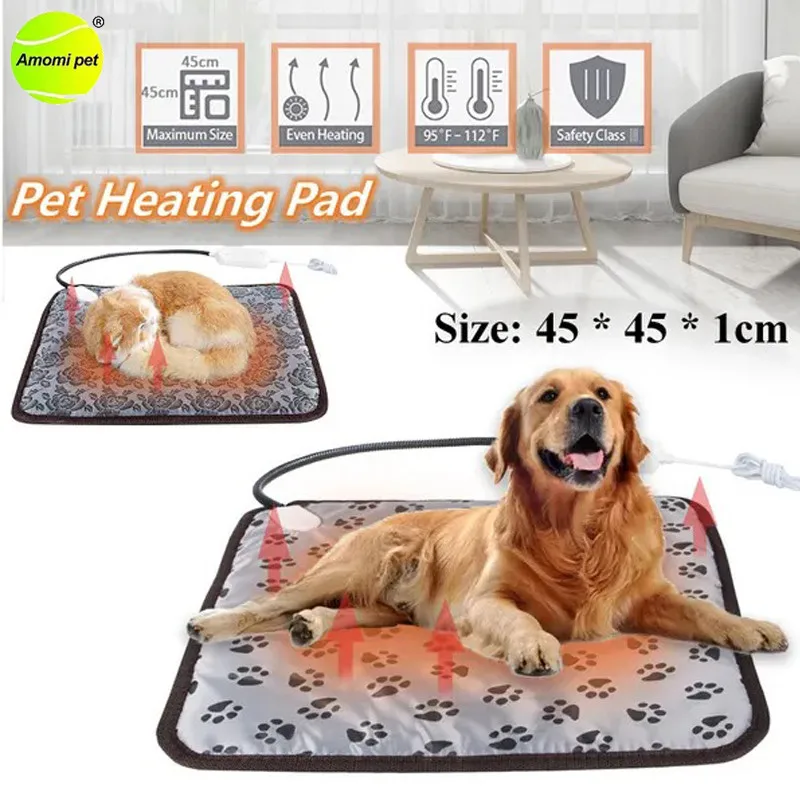 Pet Heating Pad Blanket Winter Warm 45×45cm Dogs Cats Warmer Mat Beds Puppy Electric Safety Home Warm Mat Bed Pads for Pets