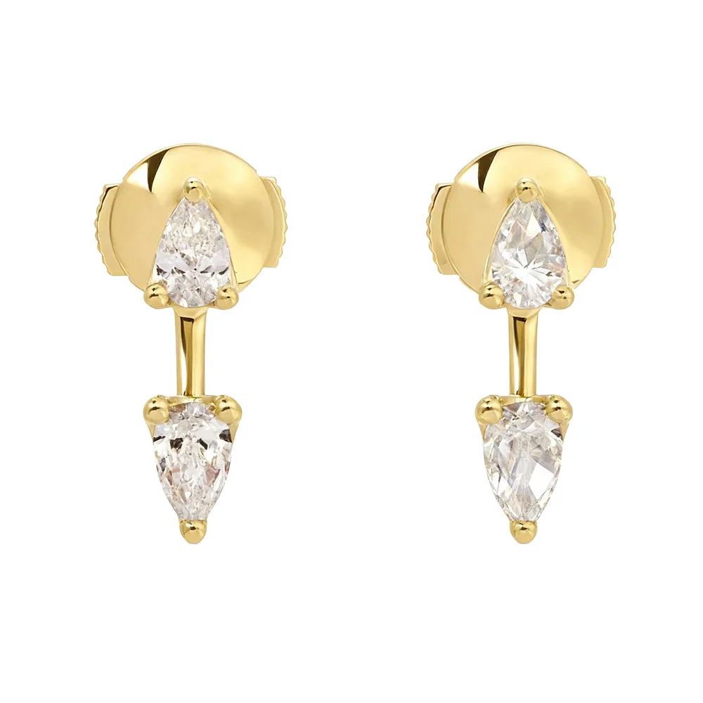 Boucles d'oreilles en forme de larme Moissanite couleur 1CT D, boucles d'oreilles pendantes en argent Sterling 925 plaqué or 18 carats pour femmes, bijoux scintillants de luxe