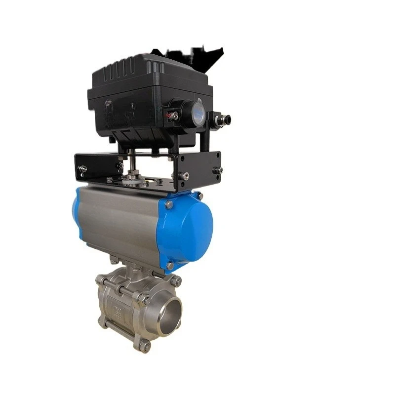 Pneumatic three-piece welding high temperature ball valve Stainless steel high platform butt welding ball valve Pneumatic
