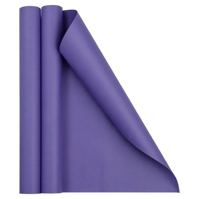 

Matte Wrapping Paper, 52.6 Sq ft Total (17 in x 18 Ft Each), Purple, 2 Rolls