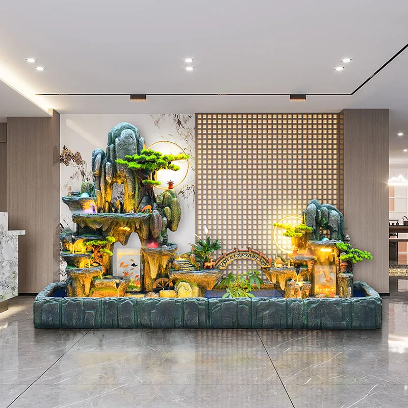 الجنينة في الفناء الخارجي، المناظر الطبيعية للمياه المتدفقة، زخرفة جدار ستارة الماء، شرفة الحديقة، زخرفة النافورة، الدورة الدموية #1