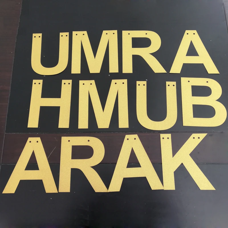 Glitter Gold Umrah Mubarak For Umrah Party Decoration Banner