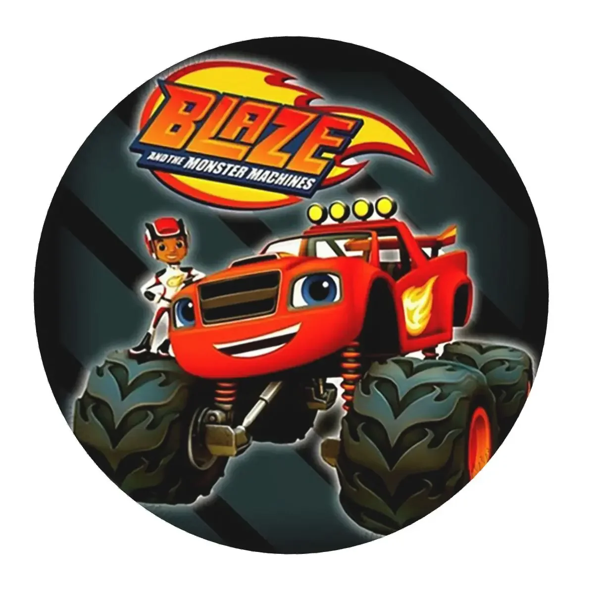 Blaze And The Monster Machines Round Mouse Pad Computer Keyboard Mouse Mat Gaming Laptop Desk Mat Office Table Mats