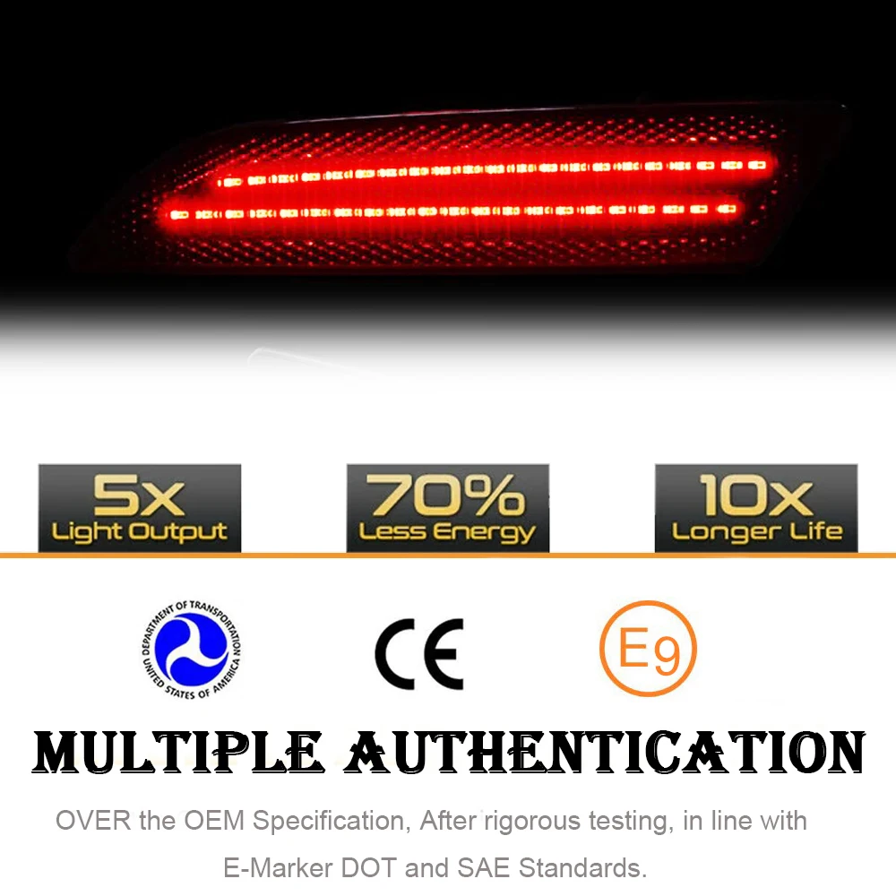 2 قطعة المصد الخلفي LED المدخن الجانب ماركر بدوره مصباح إشارة لكرايسلر كروس فاير 2004-2008 اكسسوارات السيارات تحذير مصباح أحمر