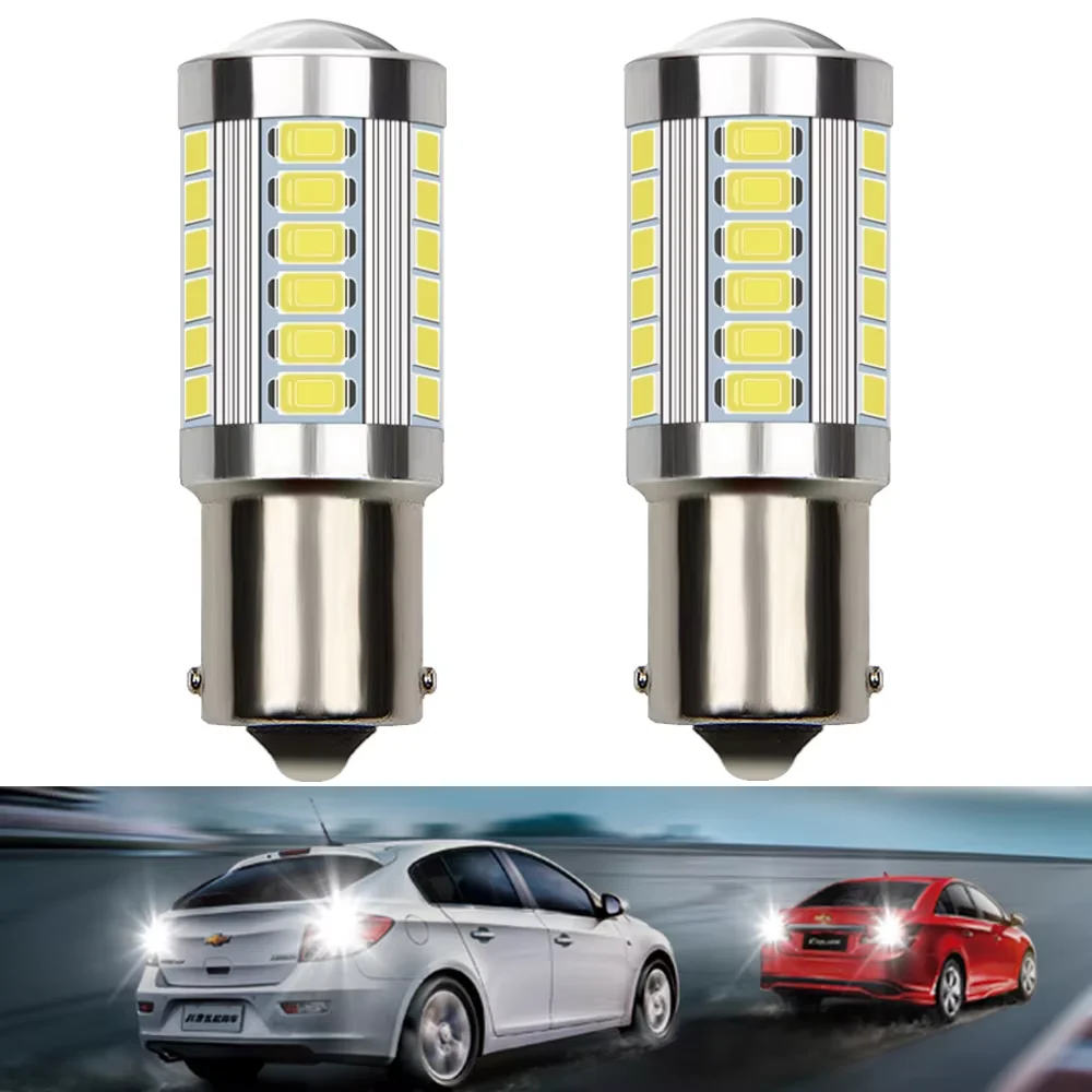 2PCS PY21W P21/5W 1156 Ba15s 1157 Bay15d For Car LED Bulbs Turn Signal Light 12V 33SMD 7000K White Brake Reverse Parking Lamps