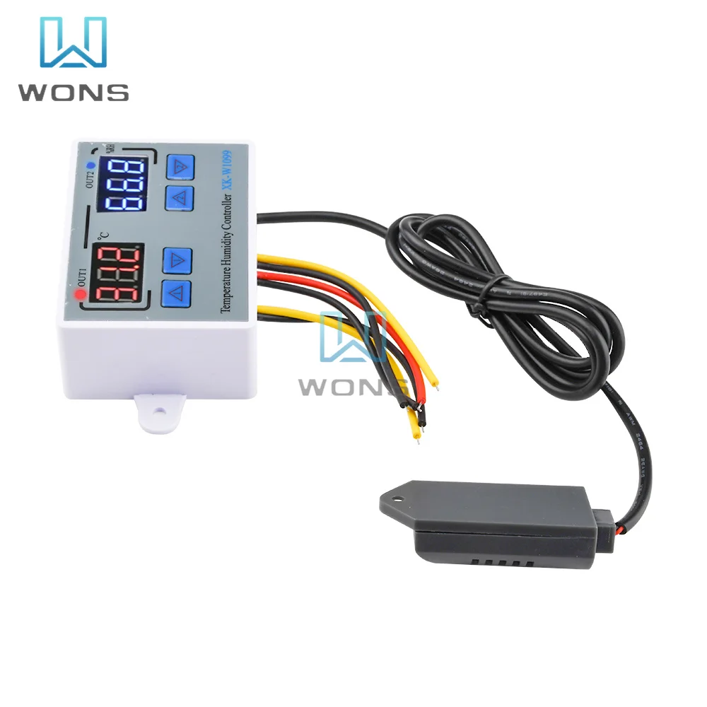 Imagem -02 - Controlador de Temperatura Dupla Termostato Digital Microcomputador Regulador Temperatura Ajustável Controle de Interruptor 10a W1088 Xk-w1088
