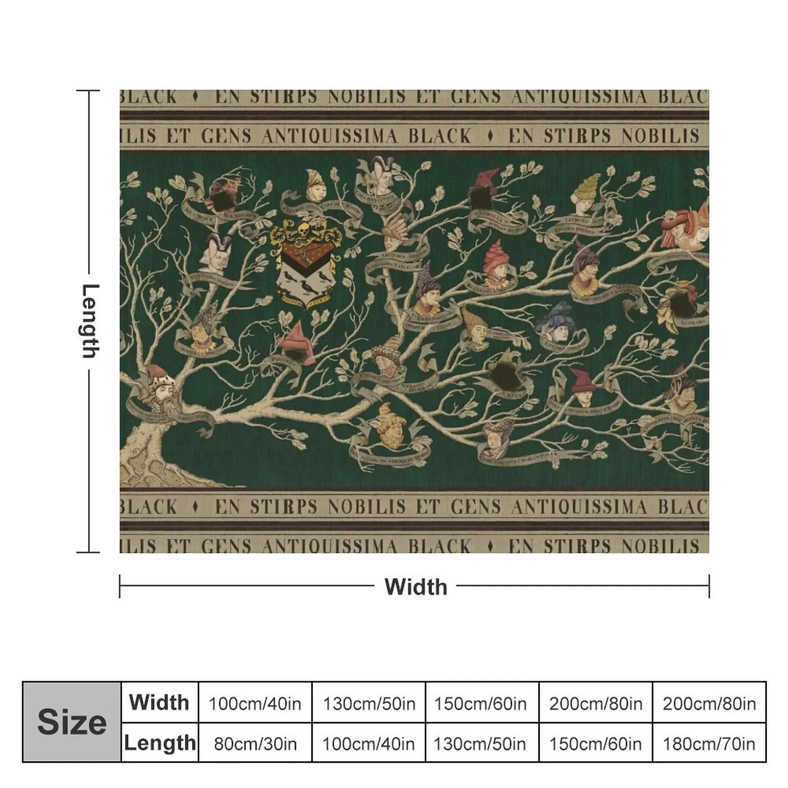 Noble House of Black Family Tree Throw Blanket Hair Decorative Throw Blankets