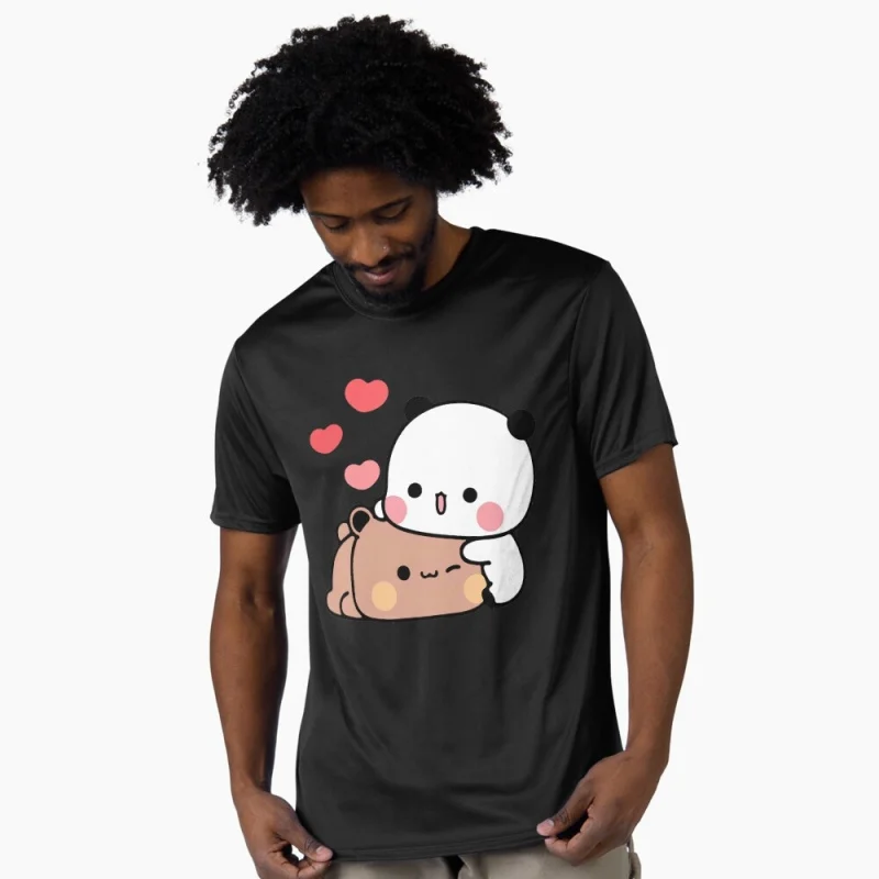 

Bubu & Dudu in Love Gift t shirt ‌kawaii‌ Panda Bear Cartoon Graphic tee Cute Y2K Clothes 100% cotton All size Tee S-6XL