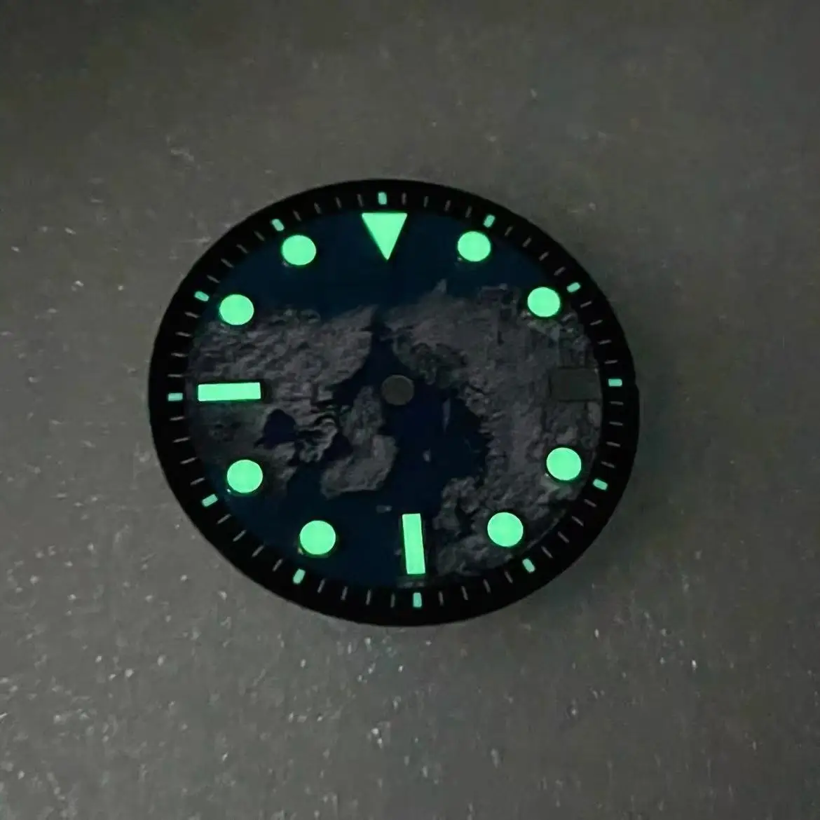 NH36 dial 28.5mm Earth green luminous markers dial single date S-style dial suitable for Seiko  mod