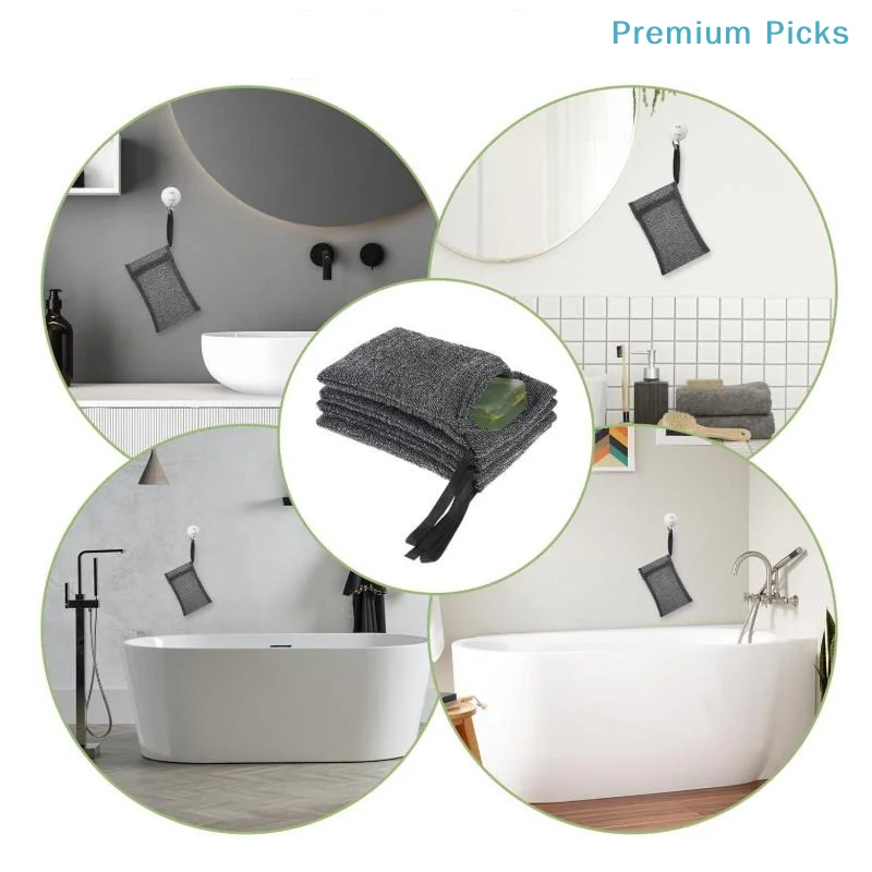 portableSoap Saver Exfoliating Pouch Non Irritating Rough Body Scrubber Portable Foam Boosting for Gym Travel Shower Use