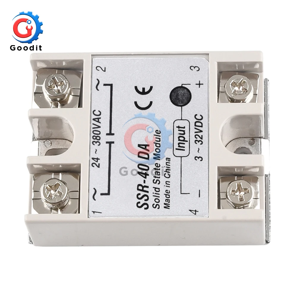 Solid State Relay Actually SSR-40DA 3-32V DC TO 24-380V AC SSR 40DA WITHOUT Plastic Cover Single Phase Solid State Relay