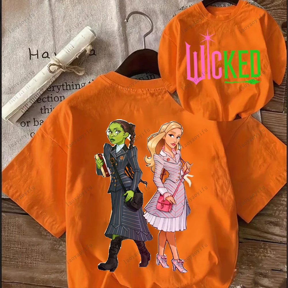 2025 Movie Wicked  Graphic Printed T-Shirt - Unisex Cotton O-neck Short-sleeve Streetwear Tees Fan Gift for Women Men Tops