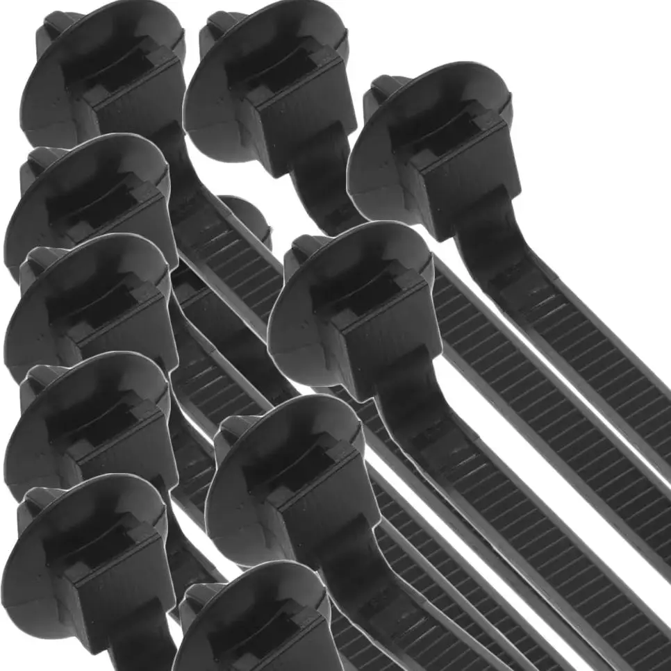 Push Mount Clip Nylon Cable Tie Car Maintenance Black High Capacity 50pcs Organize Car Cables Strong Wire Band