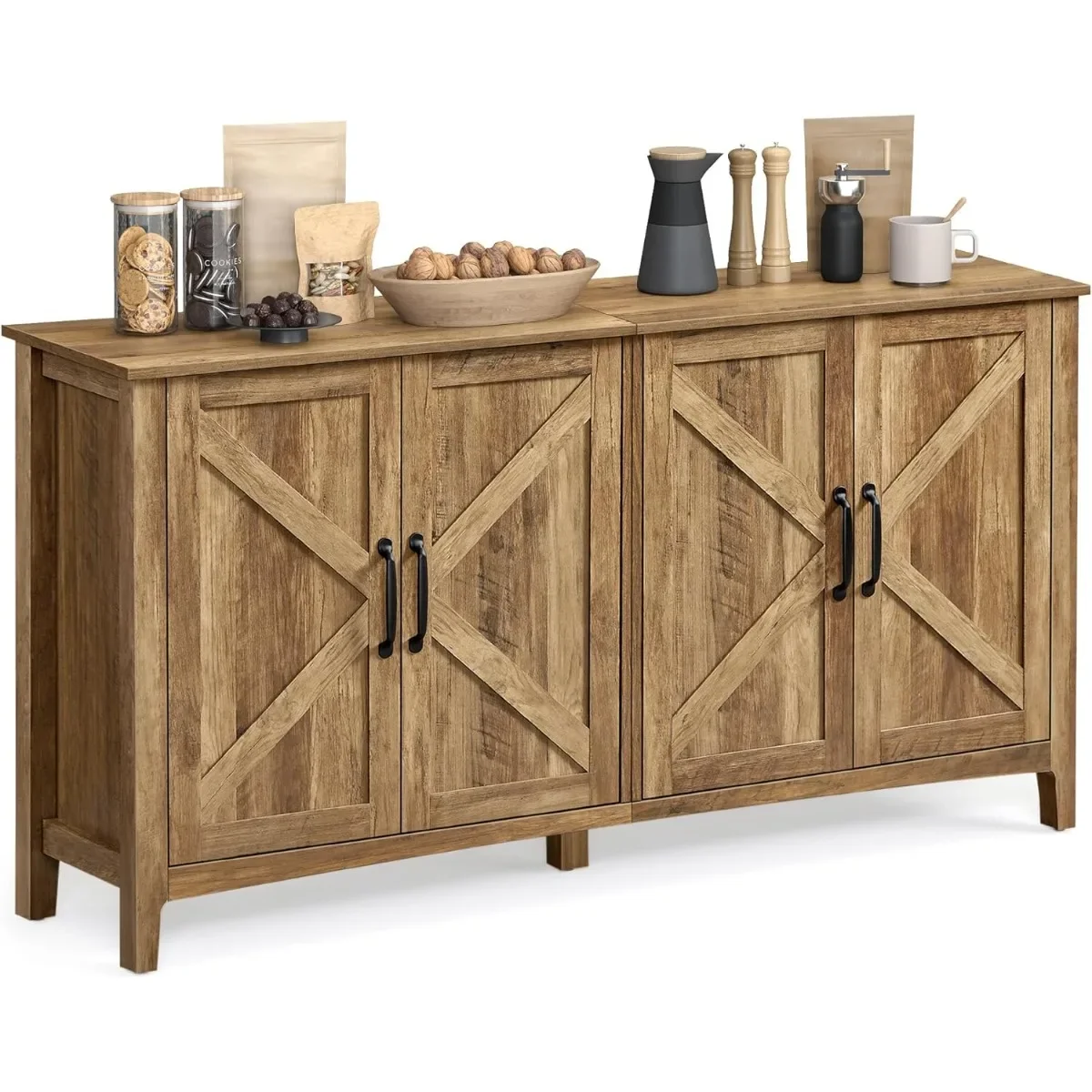Storage cabinet with adjustable shelves, buffet sideboard for living room, entryway, 15.7" deep x 59" wide x 31.5" high