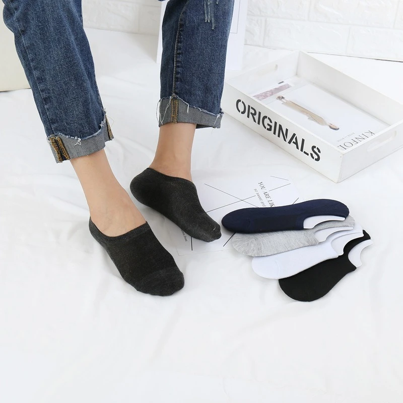 1/3Pair Men's and Women's Black White Grey Comfortable Breathable2024 Spring Summer Sock Invisible Socks Summer Closed Ankle