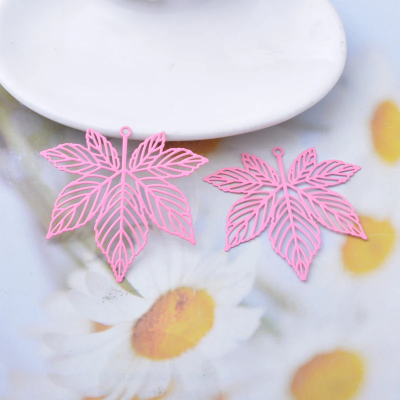20 Stück AB7451 Messing Goldene Ahornblätter Anhänger Bunte Charms DIY Schmuck Ohrringe Herstellung – Detail 4