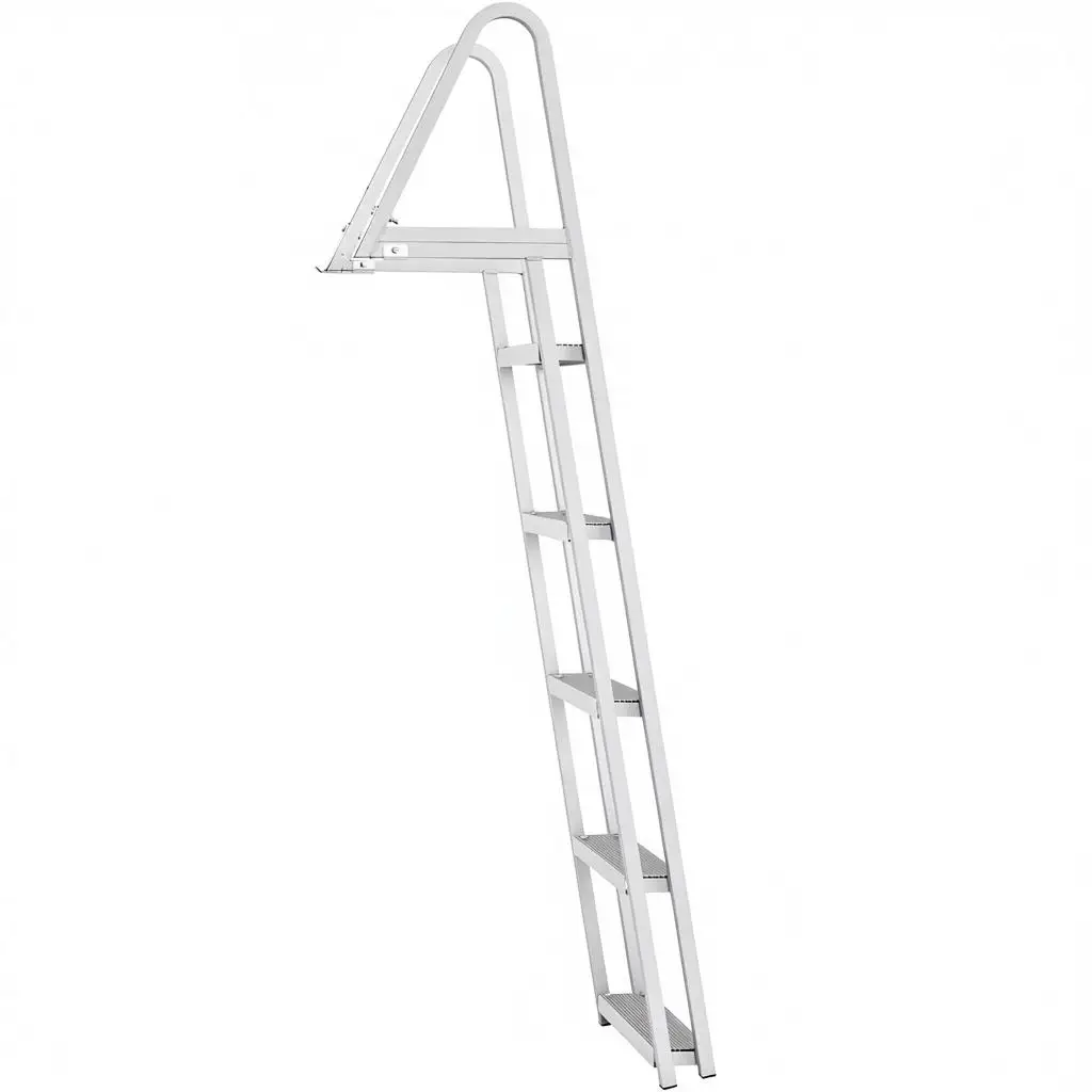 

Съемная док-лестница на 5 ступеней, грузоподъемность 350 фунтов, лестница для понтонной лодки с широкими ступенями 4 дюйма и нескользящим покрытием для судов/озер/прудов