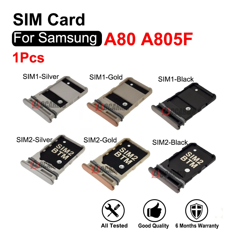 Tarjeta Sim Dual para Samsung Galaxy A80 SM-A805F bandeja Sim individual soporte MicroSD pieza de repuesto de ranura Nano