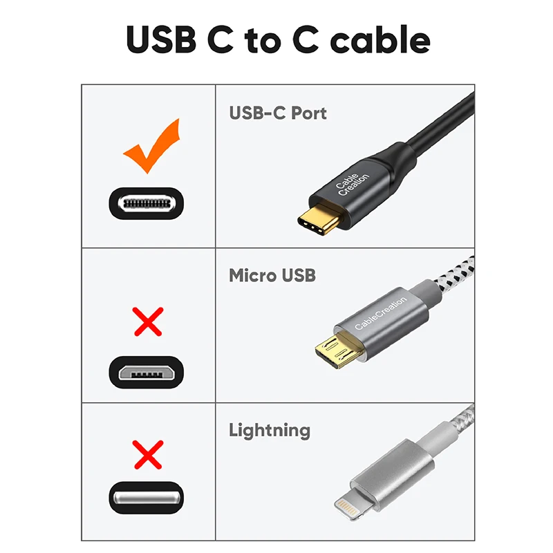 CableCreation 100W USB C a C Cable de datos USB 3.2 Gen2 de 10 Gbps, cable de carga rápida para Android Auto