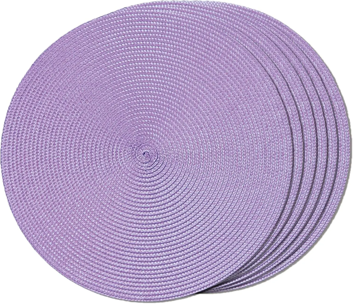 Round Braided Placemats Set of 4 Table Mats for Dining Tables Woven Washable Non-Slip Place mats 15 inch