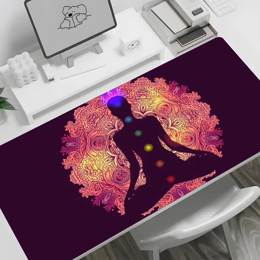 

Мандала Чакра Йога старик и ребенок большая клавиатура мышь настольный коврик нескользящий резиновый игровой коврик для мыши ковер для ноутбука 600x300