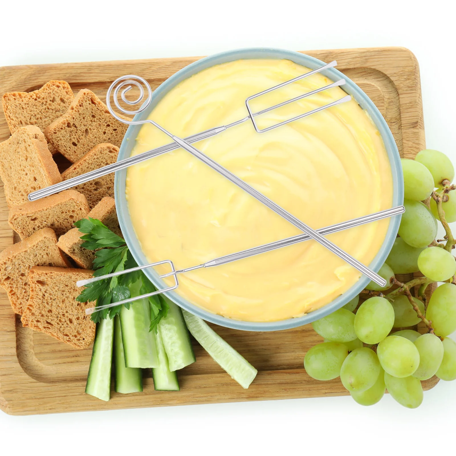 

1 set 1 Set Stainless Steel Hot Pot Forks 2 Prong Spiral 3 Prong Dipping Tools For Fondue Chocolate Cheese Bbq Kitchen Gadgets