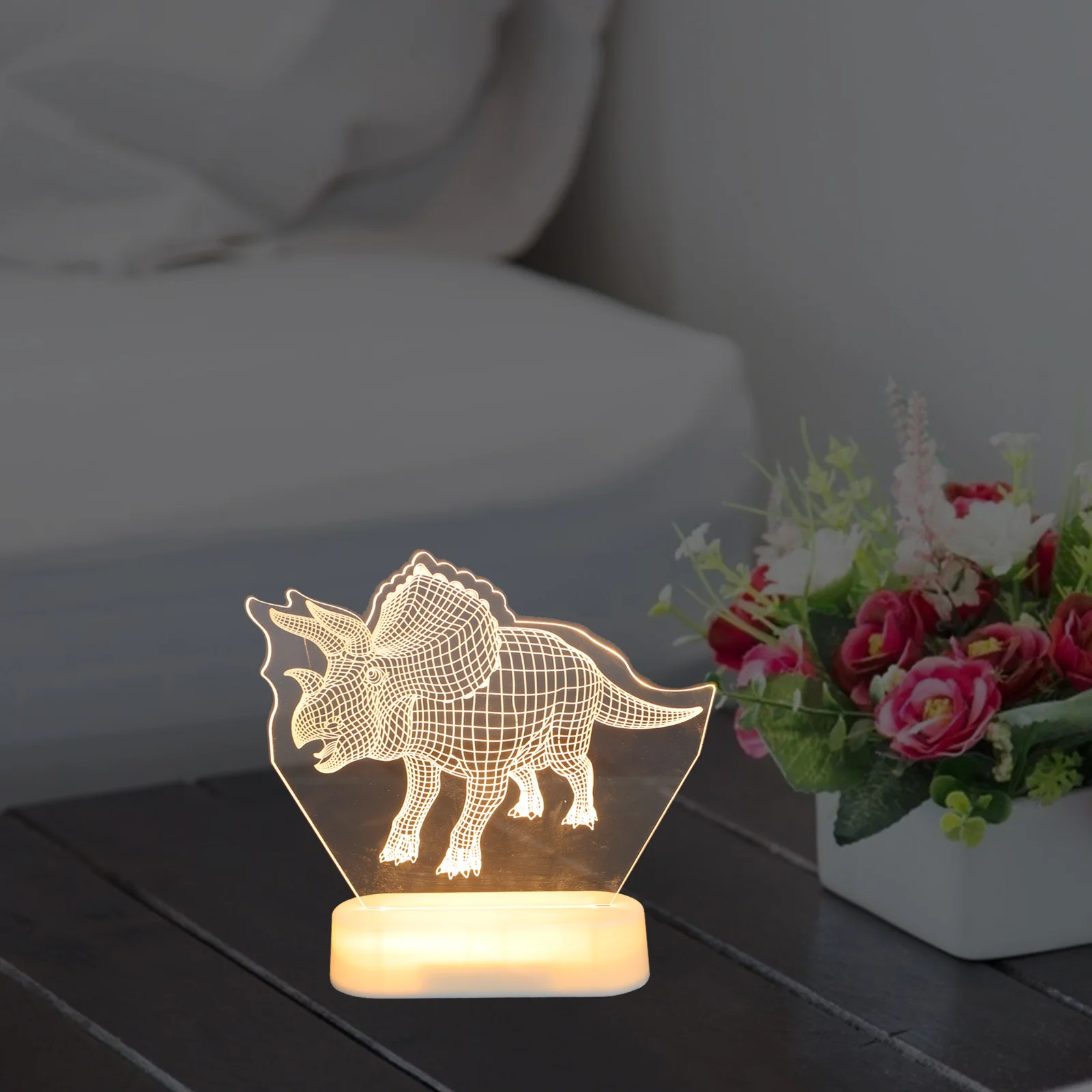 ديناصور ضوء الليل مصباح 3D LED المحمولة لطيف دينو تصميم لينة مهدئا غرفة نوم الحضانة مصابيح ديناصور