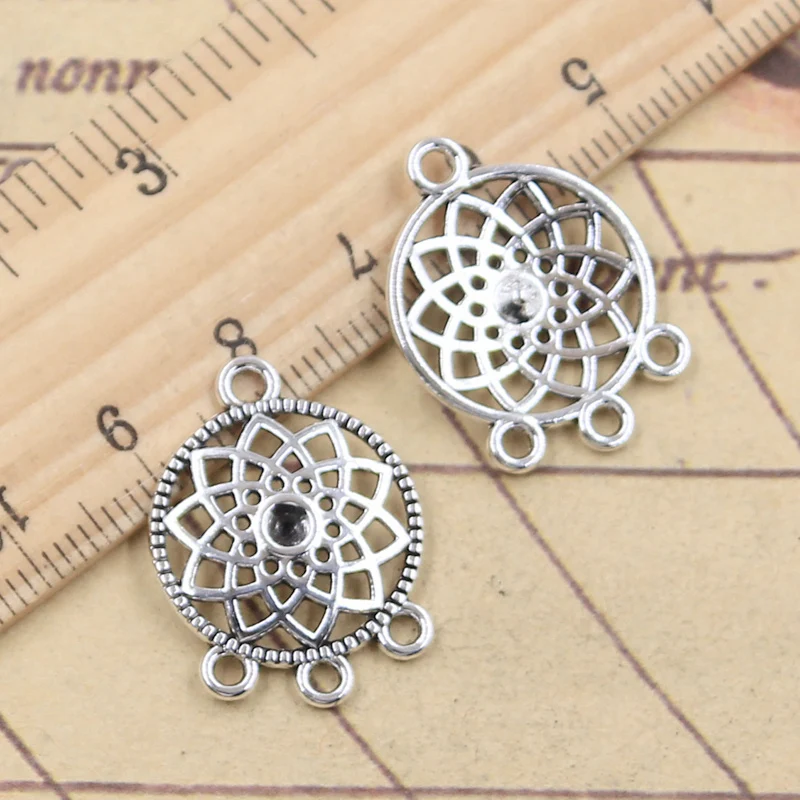 20pcs Charms Native Dream Catcher Chandelier Connector 24x18mm Tibetan Silver Color Pendants Antique Making DIY Handmade Craft