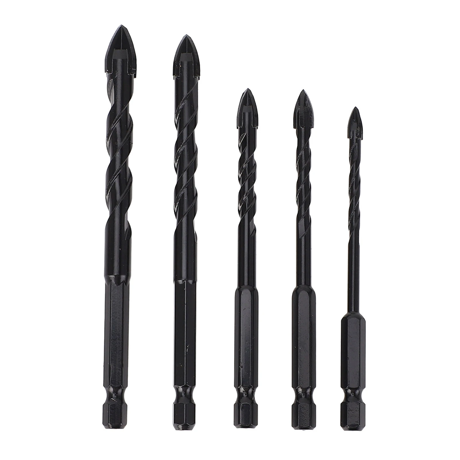 

5PCS Set Masonry Drill Bits Cemented Carbide 1/4 Inch Hex Shank Professional Concrete Drill Bits Type 1/2