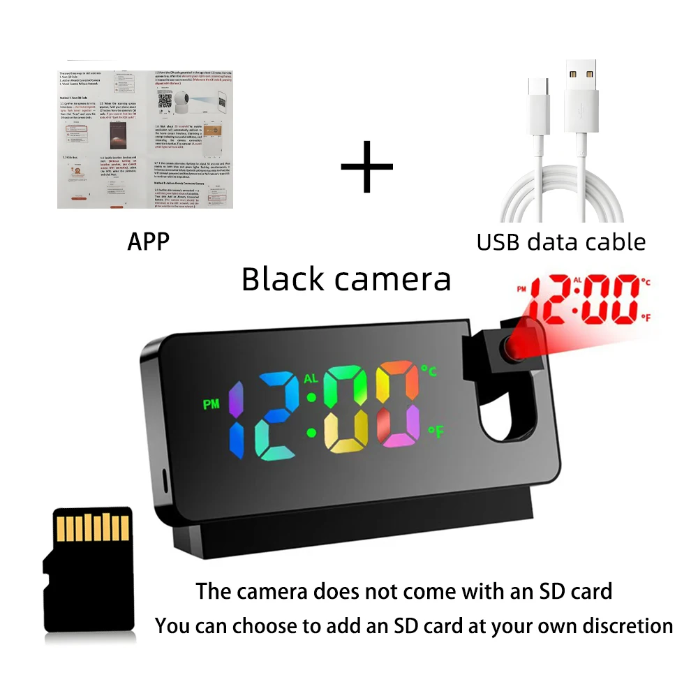 HD4K mini-klokcamera, ondersteunt weergave op afstand, mobiele detectie, lusopslag, draadloze WiFi-camera in nanny-stijl voor thuis