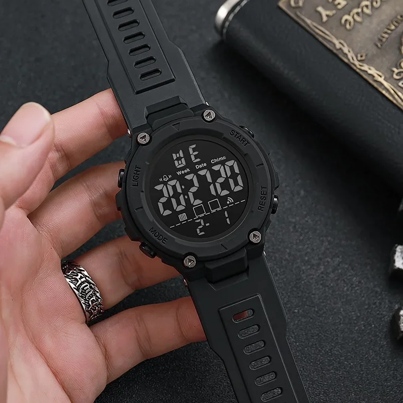 Reloj deportivo Digital YIKAZE para hombre, relojes deportivos luminosos resistentes al agua para hombre, reloj despertador, relojes electrónicos