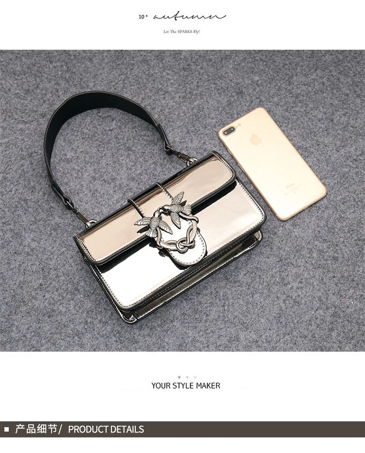 Trendige glänzende Umhängetasche 2025, neu für Damen, leichte Schultertasche aus Lackleder, lässige kleine quadratische Tasche für den täglichen Gebrauch