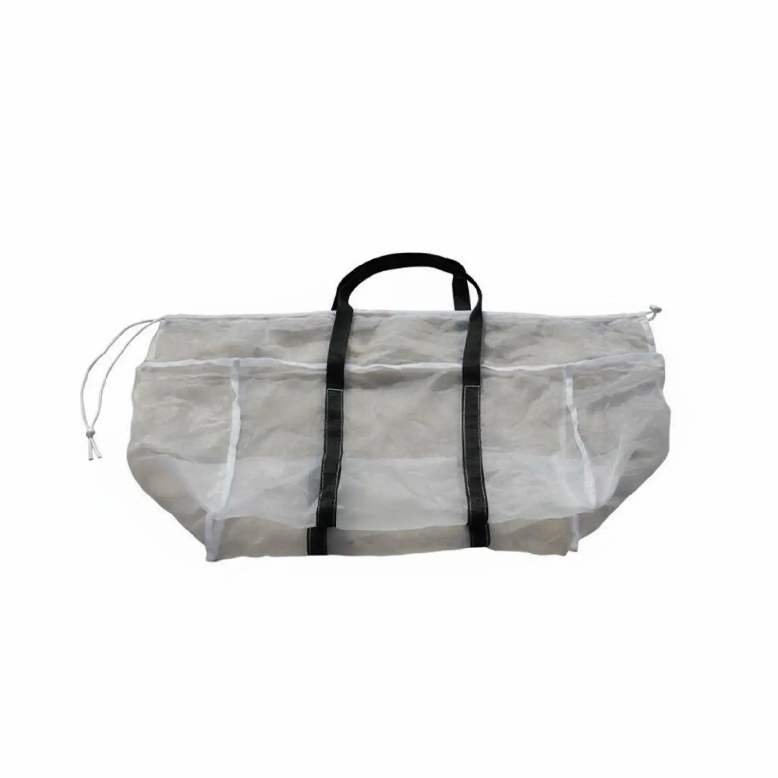 Robust harvesting bag with large opening and quick drainage, sieve bag