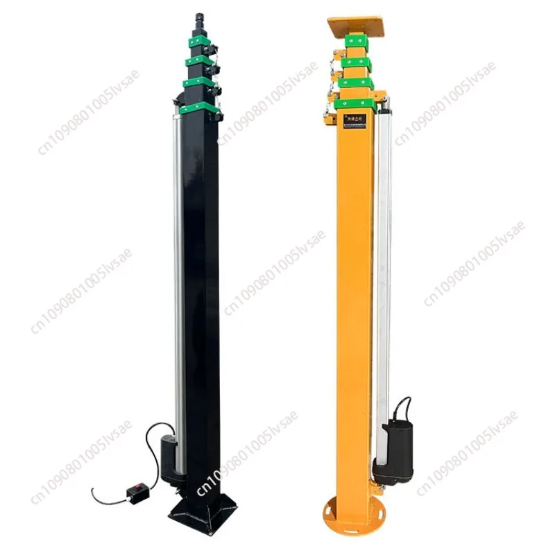 Hand Cranked Pole, Manual Telescopic Mechanical Winch, Lifting Mast 3/4/5/6//8/9 Meters