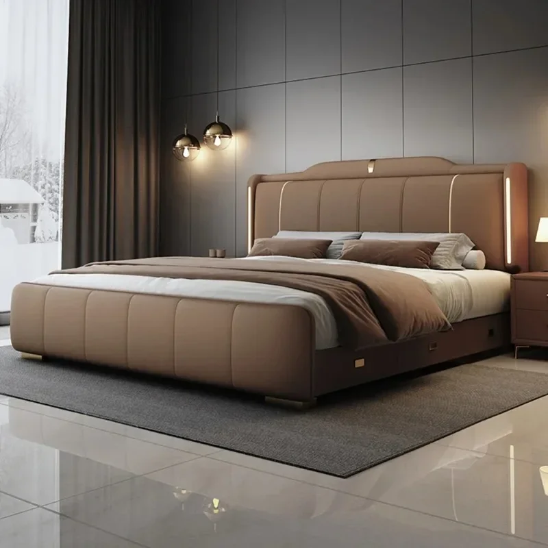 Upholstered 2 People Queen Bed Frame Adults Hotel Luxury Bed Headboard King Size 180x200cm Full Size Home Bedroom Furniture