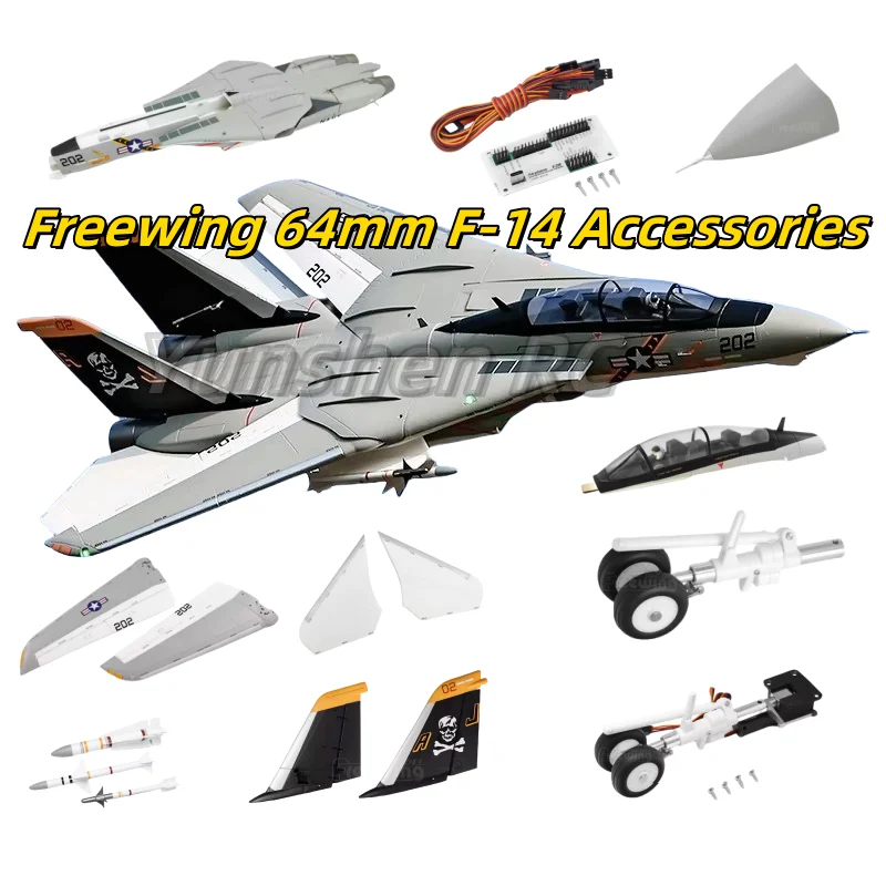 Freewing 64mm F-14a ensemble complet d'accessoires d'origine (1) Fuselage, ailes principales, train d'atterrissage, couvercle de nez à queue plate, Etc.
