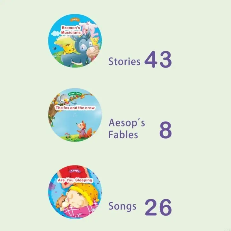 Corb Toddler Phonograph Music and Story Gramophone con 96 carte apprendimento giocattolo educativo della prima infanzia per e