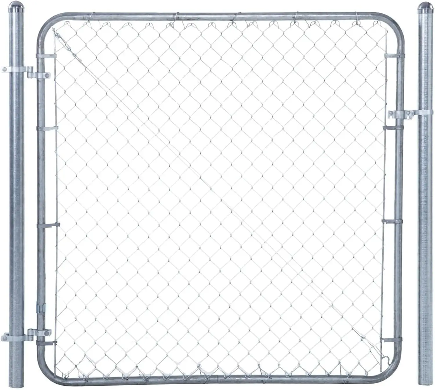 

Chain Link Fence Gate w/Round Frame, Fits 24-72 in. Openings & Up to 12 ft. - Heavy-Duty Outdoor