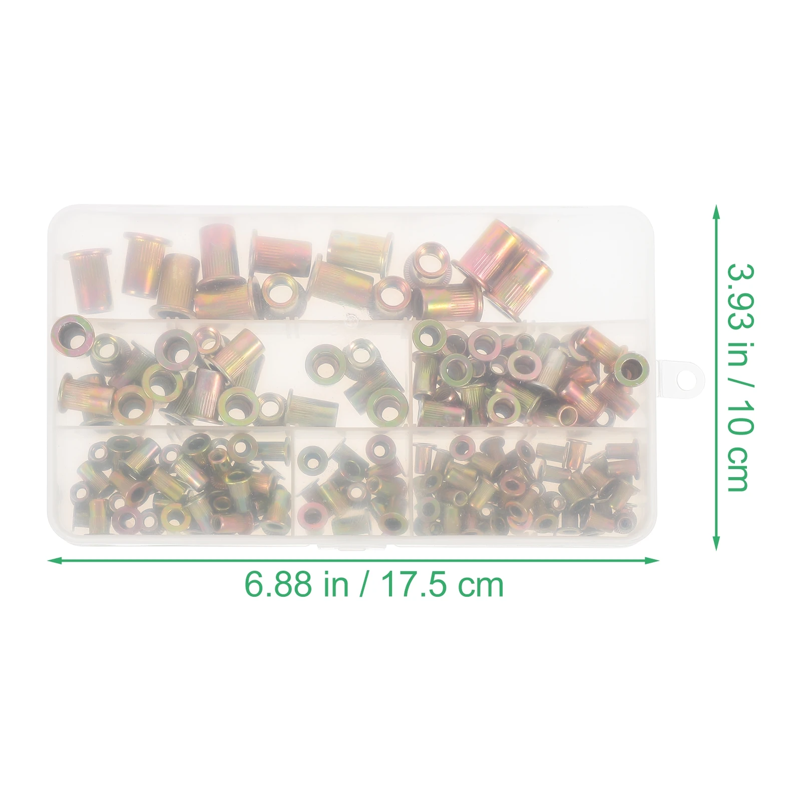 

165 Pcs Zinc Rivet Nuts Flat Head Threaded Assorted Colors High Quality Suitable Various Thickness Materials Steel