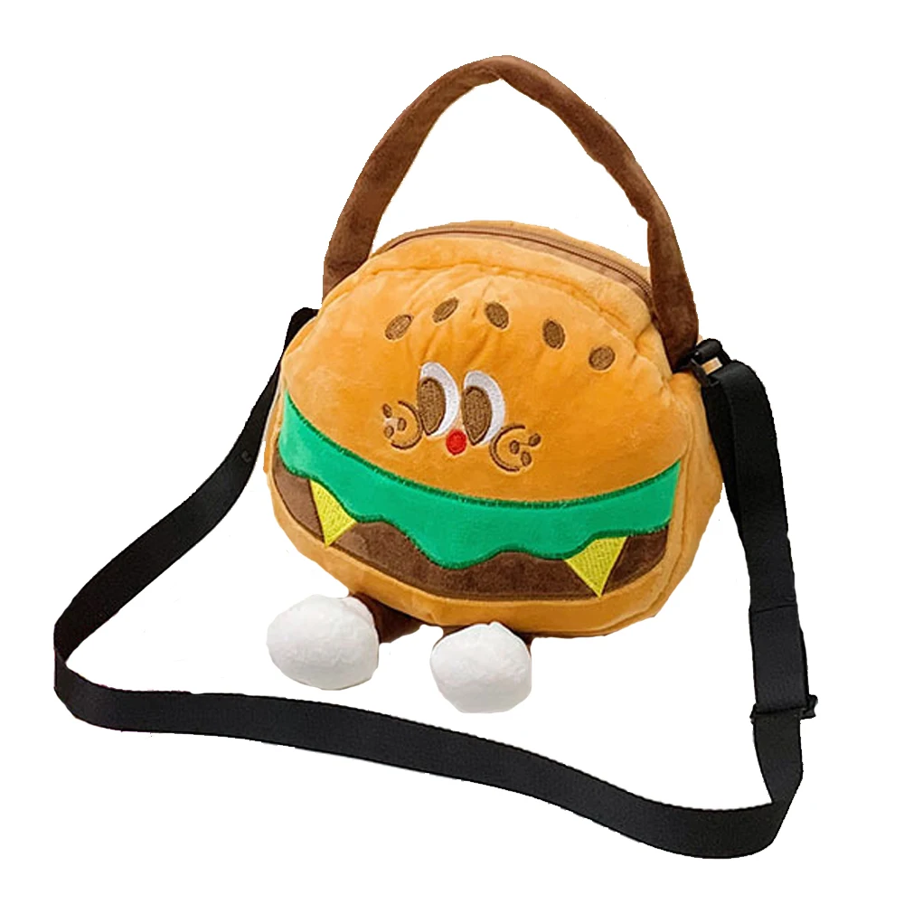 

Cute Funny Hamburger French Fries Coke Girl Crossbody Bag Ins Style Fresh Sweet Cute Creative Design Lady Plush Shoulder Handbag