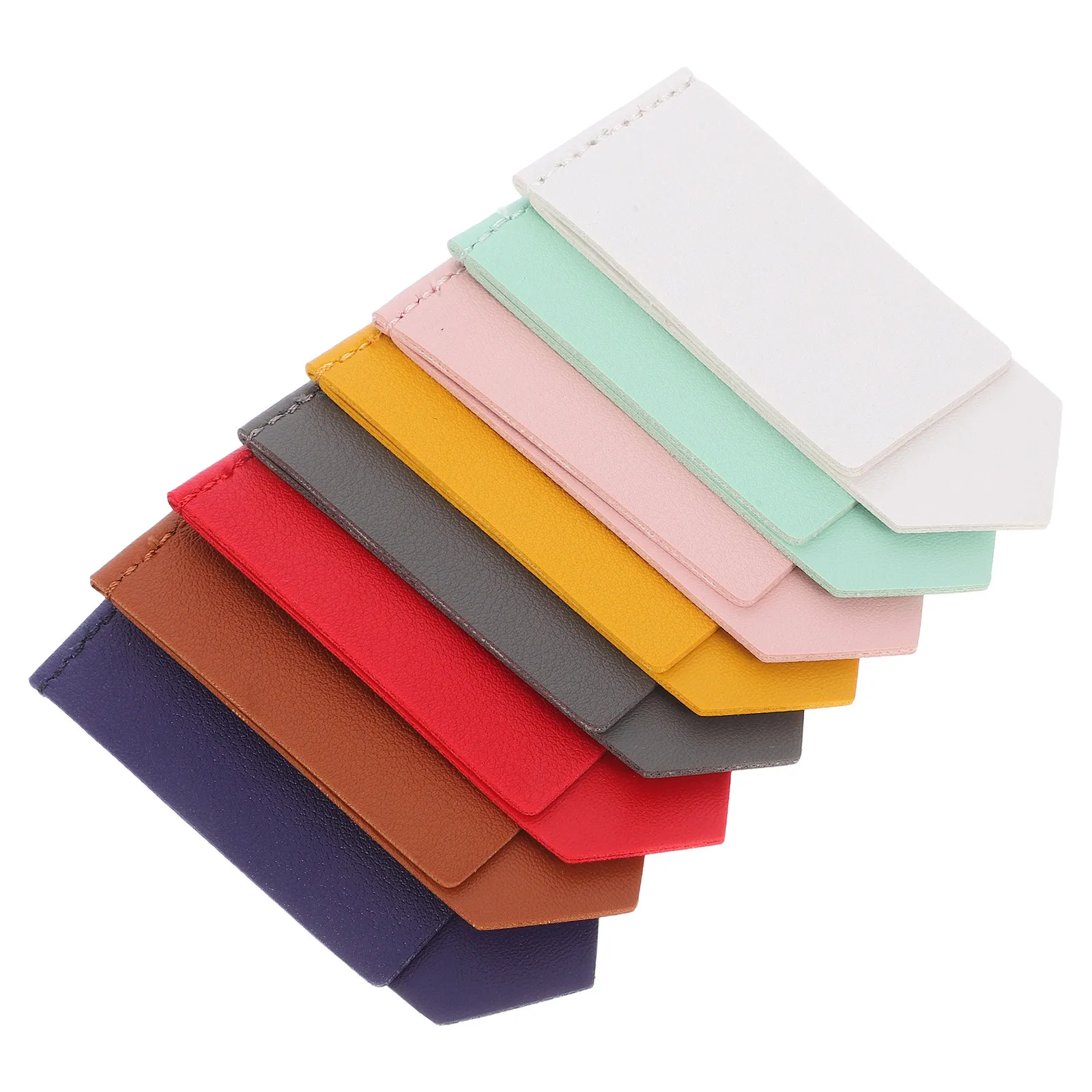 

8Pcs PU Corner Bookmarks Solid Color Simple Elegant Page Dividers for Students Office Book Lovers Reading Accessories