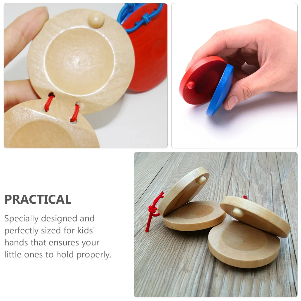 Castagnettes, Instruments de Percussion créatifs pour enfants, éducation musicale, couleurs assorties, jouets de Percussion pour enfants, 4 pièces
