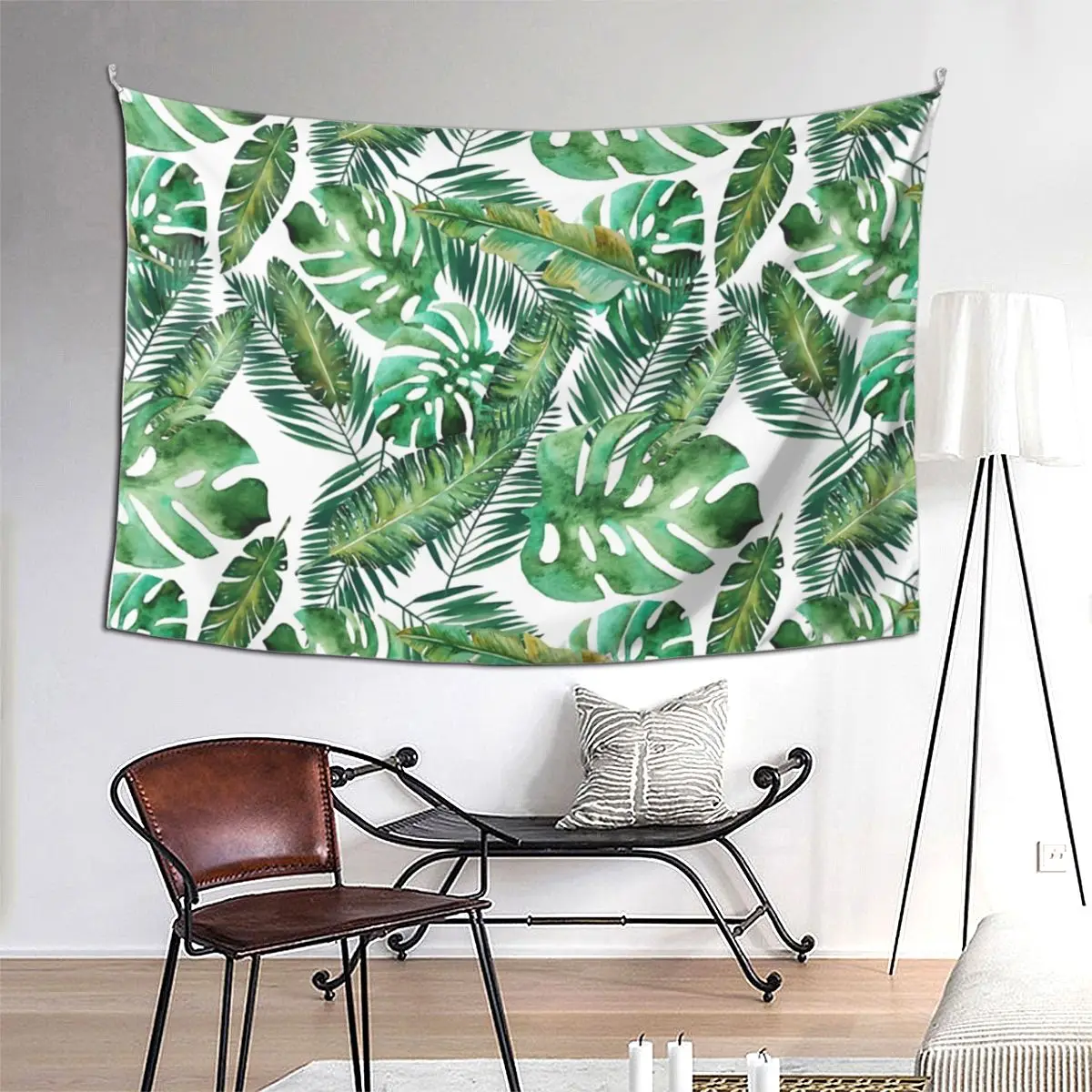 

Monstera Banana Palm Leaf Tapestry Art Wall Hanging Aesthetic Home Decor Tapestries for Living Room Bedroom Dorm Room
