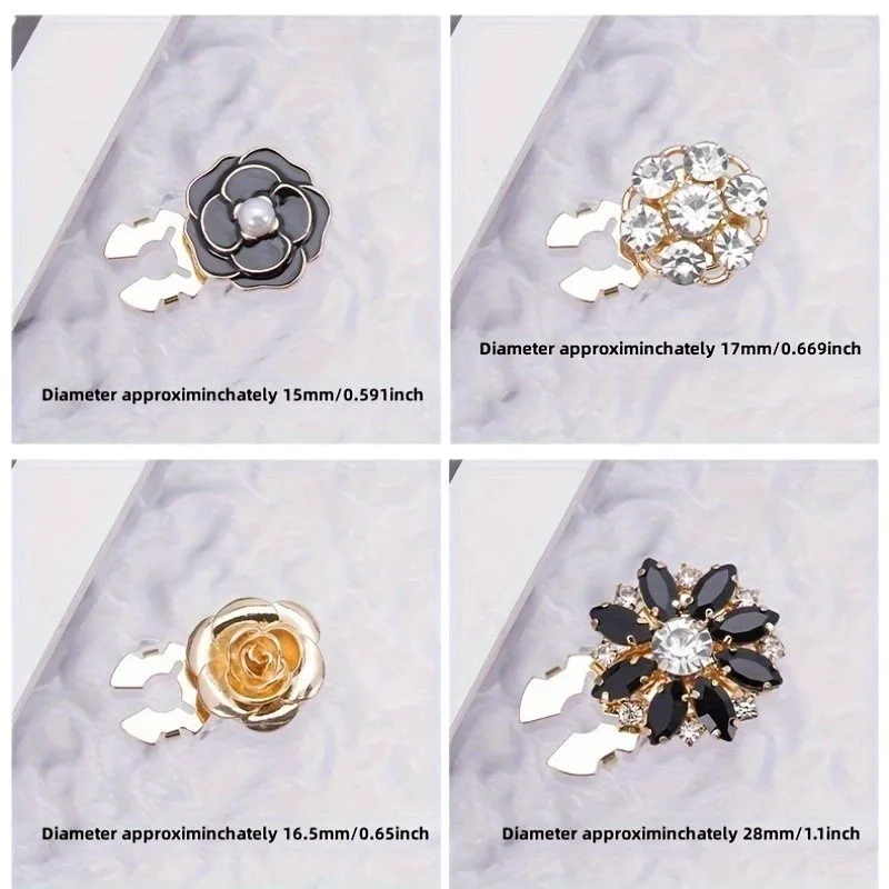 Button Covers Set 4pcs, Rhinestone Cufflinks for Women, Shirt and Tuxedo Accessories, Formal Attire for Men and Women