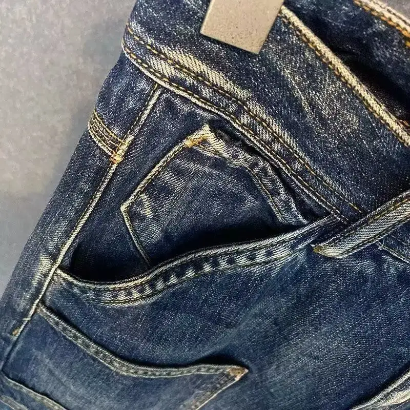 Retro Workwear Jeans Casual and Cool Trendy Brand Splicing High Street Loose Straight Leg Haren Pants