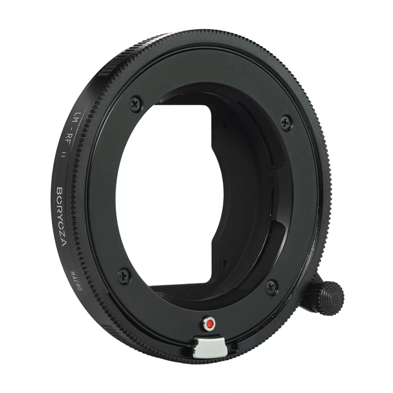 BORYOZA LM-RF II blackMACRO Adapter Ring for Leica M Lens to Canon EOSR Camera with Focus Confirmation 4mm Helicoid EXIF Support